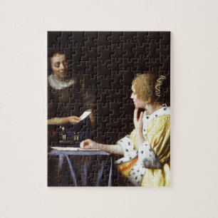 Quebra-cabeça Vermeer - senhora e empregada doméstica 1666-67