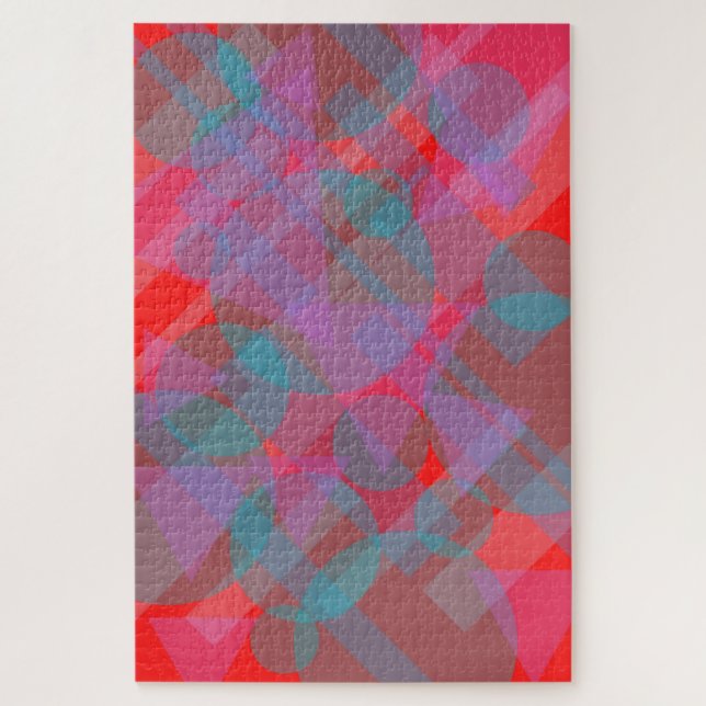 Quebra-cabeça Vermelho Abstrato moderno 002 (Vertical)