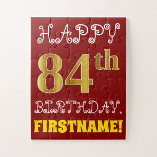 Quebra-cabeça Vermelho, Faux Dourado 84.º aniversário + Quebra-c