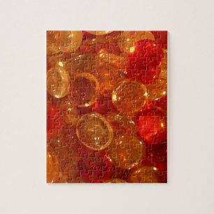 Quebra-cabeça vermelho, laranja e Ouro