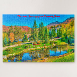 Quebra-cabeça Vermont Stowe.Saudação de Natal