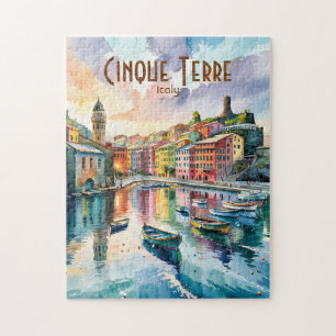 Quebra-cabeça Vernazza Cinque Terre Itália Aquarela Personalizad