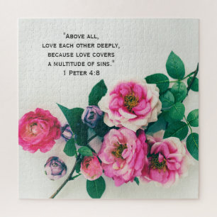 Quebra-cabeça Verso cor-de-rosa selvagem cor-de-rosa da bíblia