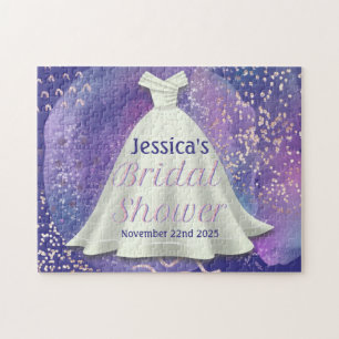 Quebra-cabeça Vestido de Noiva para Chá de Panela Roxo e Glamour