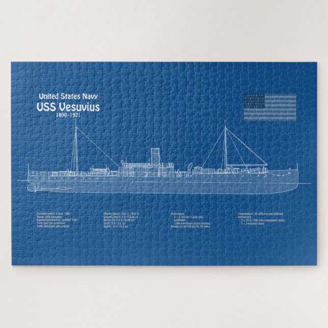 Quebra-cabeça Vesúvio USS - ABD Planos de Impressão de Plano de  (Horizontal)