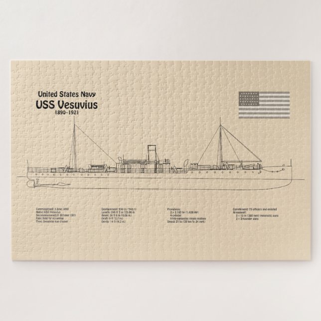 Quebra-cabeça Vesúvio USS - Planos de Impressão de Plano de Entr (Horizontal)