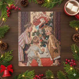 Quebra-cabeça Vi Mamães Beijando Santa Claus Antiquado