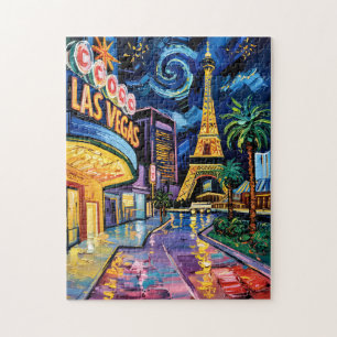 Quebra-cabeça Viagem a Las Vegas Van Gogh Estilo Noite de Cassin