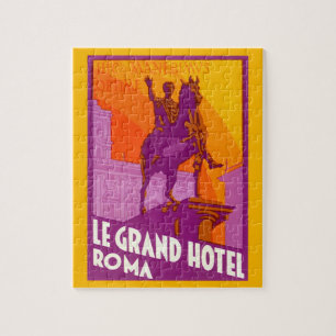 Quebra-cabeça Viagem Antiga, Estátua Le Grand Hotel Roma, Itália