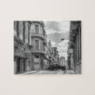 Quebra-cabeça Viagem Black White da Rua Havana