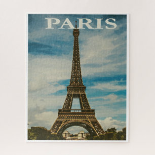 Quebra-cabeça Viagem da Vintage Eiffel Tower Paris Europe