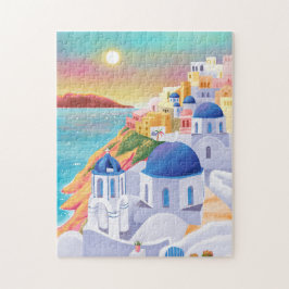 Quebra-cabeça Viagem de Destino de Arte da Grécia Santorini