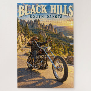Quebra-cabeça Viagem de Moto Chopper pelas Black Hills de Dakota