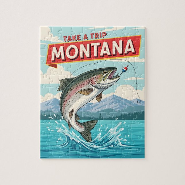 Quebra-cabeça viagem de pesca em Montana (Vertical)