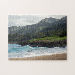 Quebra-cabeça Viagem de Surfistas de Oahu, Praia Havaiana