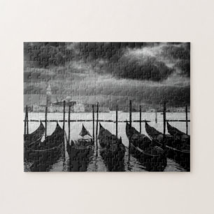 Quebra-cabeça Viagem do Canal de Veneza Preto-Branco