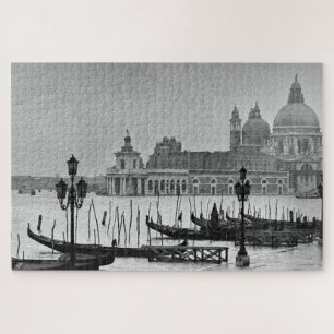 Quebra-cabeça Viagem do Canal de Veneza Preto-Branco