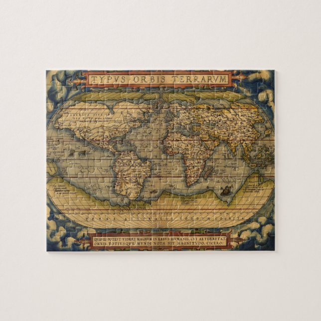 Quebra-cabeça Viagem do Mapa Mundial Antiquado Ortellius Europa (Horizontal)