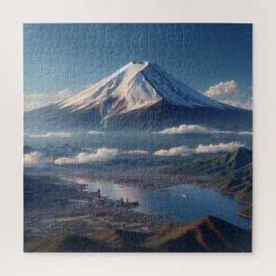 Quebra-cabeça Viagem do Monte Fuji paisagem realista no Japão