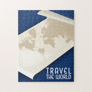 Quebra-cabeça Viagem do poster de viagens do estilo World Vintag