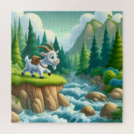 Quebra-cabeça Viagem lúdica de Cabra em meio a Greenery & Stream