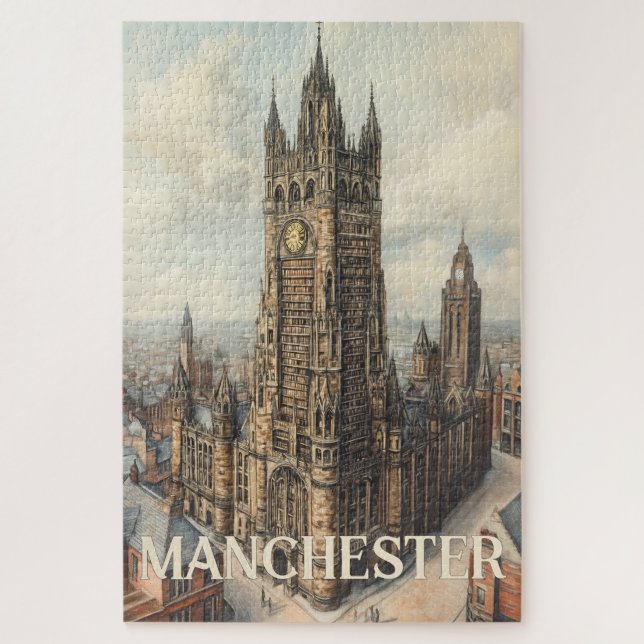 Quebra-cabeça Viagem para Manchester Reino Unido (Vertical)