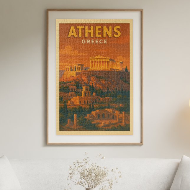 Quebra-cabeça Viagem Retro Atenas Grécia (Criador carregado)