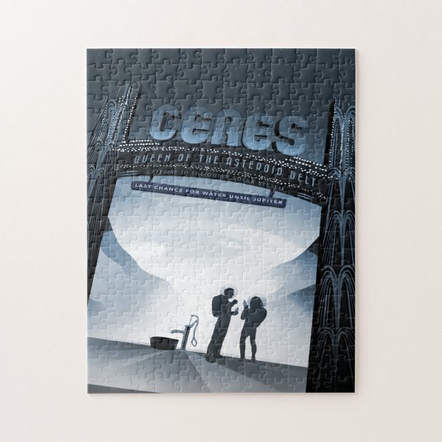 Quebra-cabeça Viagem Sci-Fi Ad, Ceres do Planeta Anão (Vertical)