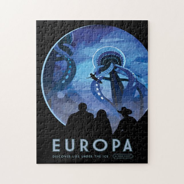Quebra-cabeça Viagem Sci-Fi, Lua Europa (Vertical)