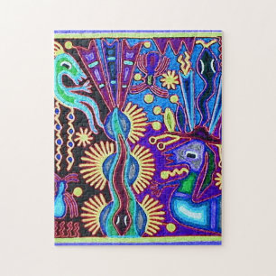 Quebra-cabeça Viagem tribal maia mexicano de Boho da arte de
