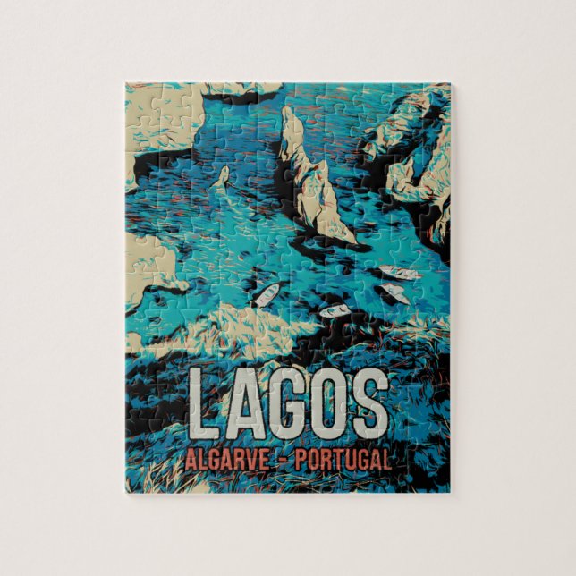 Quebra-cabeça Viagens vintage Algarve Portugal (Vertical)