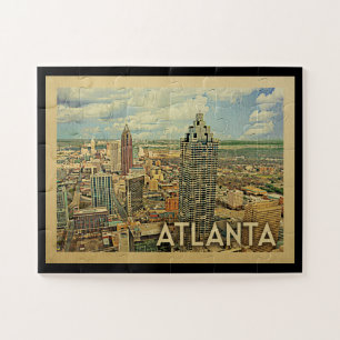 Quebra-cabeça Viagens vintage Atlanta Skyline Atlanta