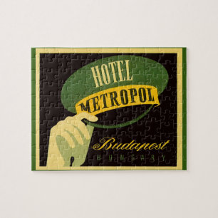Quebra-cabeça Viagens vintage Budapest Hungria Bellhop Hat