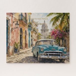 Quebra-cabeça Viagens Vintage Cuba - Saudações de Havana