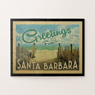 Quebra-cabeça Viagens vintage da praia de Santa Barbara