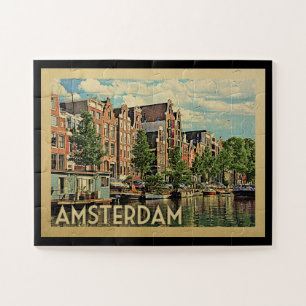 Quebra-cabeça Viagens vintage de Amsterdão Holland