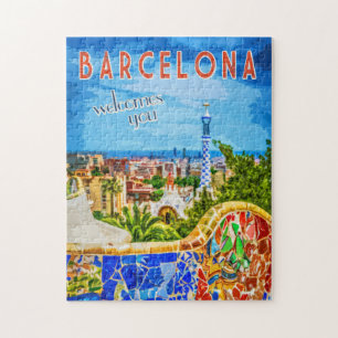 Quebra-cabeça Viagens vintage de Barcelona