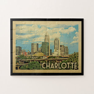 Quebra-cabeça Viagens vintage de Charlotte North Carolina