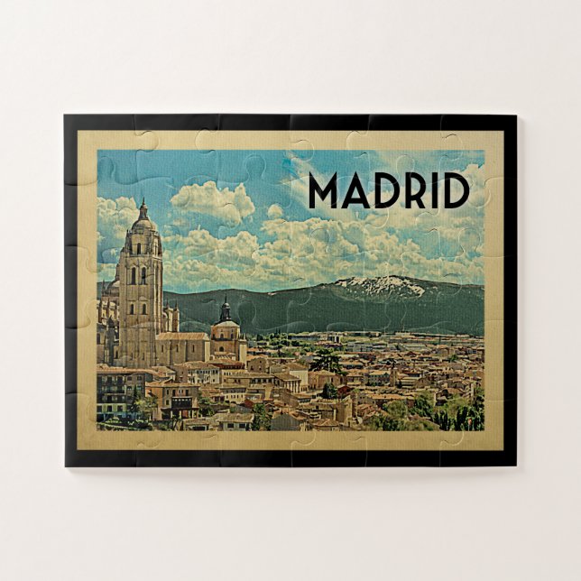 Quebra-cabeça Viagens vintage de Espanha Madrid (Horizontal)