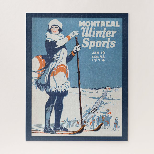 Quebra-cabeça Viagens vintage de Montreal Canadá (Vertical)