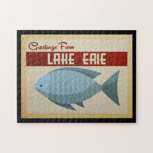 Quebra-cabeça Viagens vintage de Peixes Azuis do Lago Erie