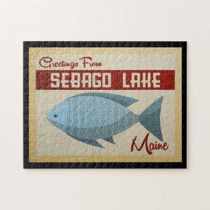 Quebra-cabeça Viagens vintage de Peixes do Lago Sebago Maine
