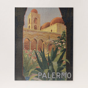 Quebra-cabeça Viagens vintage De Poster Para Palermo, Itália.