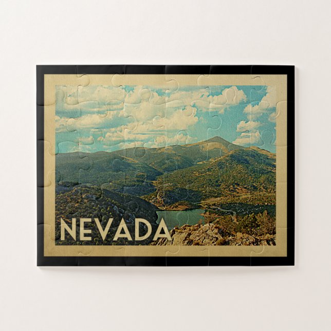 Quebra-cabeça Viagens vintage do estado de Nevada (Horizontal)