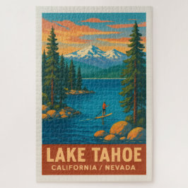 Quebra-cabeça Viagens vintage do Lago Tahoe (Vermelho)