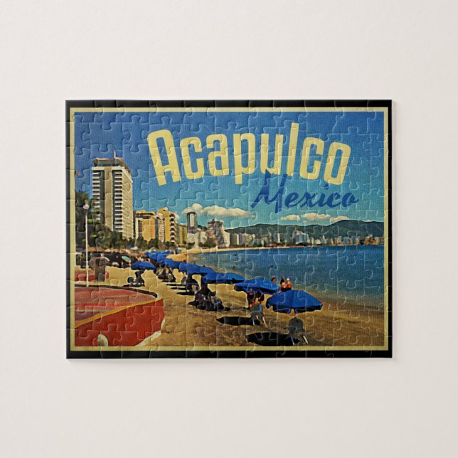 Quebra-cabeça Viagens vintage do México Acapulco (Horizontal)
