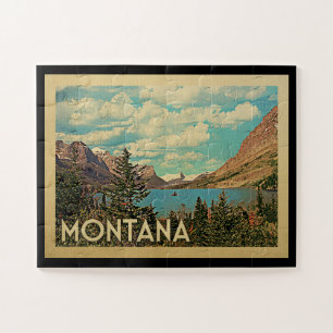 Quebra-cabeça Viagens vintage do Parque Glacier de Montana