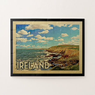Quebra-cabeça Viagens vintage dos penhascos do oceano de Ireland