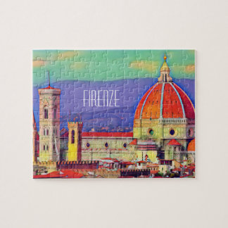Quebra-cabeça Viagens vintage Florence Firenze Itália Church Duo