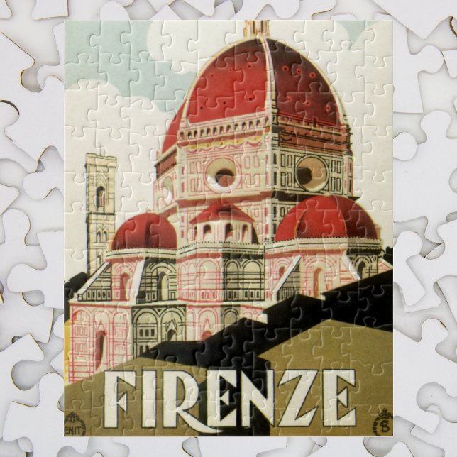 Quebra-cabeça Viagens vintage Florence Firenze Itália Church Duo (Criador carregado)